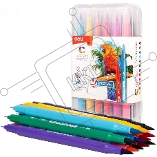 Фломастеры Deli EC151-12 Color Emotion 12цв. пластиковая коробка (12шт.)