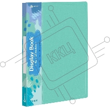 Папка с 20 прозр.вклад. Бюрократ Pastel PAST20GRN A4 пластик 0.5мм торц.карм с бум. встав мятный