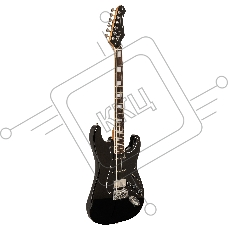 Электрогитара STAGG [SES-60 BLK] 6-ти струнная, корпус ольха, гриф клен, накладка палисандр, 21 лад, звукосниматели 2х сингла, 1х хамбакер, регуляторы 1x громкости, 2x тона, 5-ти поз. переключатель, колки литые никелированные, цвет черный