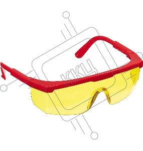 Защитные жёлтые очки ЗУБР СПЕКТР 5 монолинза с дополнительной боковой защитой, открытого типа