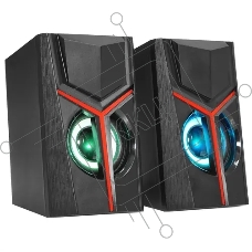 Колонки 2.0 Qumo TRON AS007, 10 ВТ, объемное звучание, RGB подсветка, USB+Jack 3,5мм