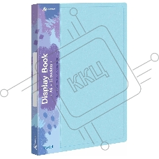 Папка с 10 прозр.вклад. Бюрократ Pastel PAST10BLUE A4 пластик 0.5мм торц.карм с бум. встав голубой