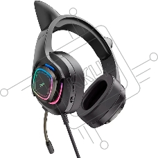 Гарнитура HOCO W107 Cute Cat чёрный, проводная, подсветка