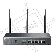 VPN-маршрутизатор TP-Link ER706W Omada с гигабитными портами и поддержкой Wi-Fi AX3000, 1 гиг. SFP WAN/LAN, 1 гиг. RJ45 WAN, 4 гиг. RJ45 WAN/LAN, USB 3.0, до 574 М/с на 2,4 ГГц + до 2402 М/с