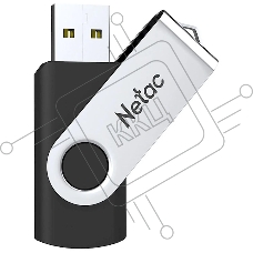 Флешка USB Netac U505, 4ГБ, USB 2.0, черный/серебристый, NT03U505N-004G-20BK