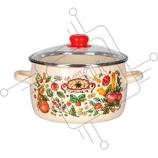 Кастрюля Appetite 1RC181S Болоньезе с крышкой, эмалированная сталь, сфер. 3 л