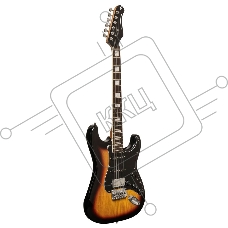 Электрогитара STAGG [SES-60 SNB] 6-ти струнная, корпус ольха, гриф клен, накладка палисандр, 21 лад, звукосниматели 2х сингла, 1х хамбакер, регуляторы 1x громкости, 2x тона, 5-ти поз. переключатель, колки литые никелированные, цвет Sunburst
