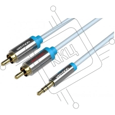 Кабель Vention аудио Jack 3,5 mm M/2RCA M - 3 м Черный
