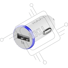 Автомобильное зарядное устройство Maxvi CCM-101WB USB 1А бело-синий