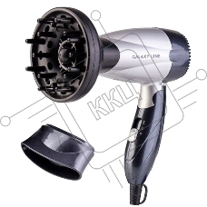 Фен Galaxy Line GL 4305 серебристый/черный, 1400 Вт, компактный