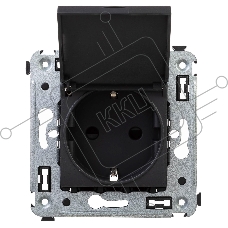 Розетка DKC Avanti 4412013 с крышкой 2P+E со шторками, 