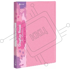 Папка с 20 прозр.вклад. Бюрократ Pastel PAST20PINK A4 пластик 0.5мм торц.карм с бум. встав розовый