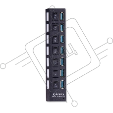 USB-хаб SMARTBUY (SBHA-7307-B) USB 3.0 хаб + выкл., 7 портов, черный