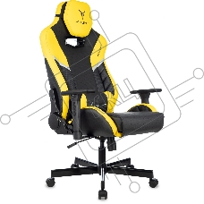 Кресло игровое Knight Thunder 5X черный/желтый эко.кожа крестов. металл