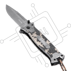 Нож складной Denzel, многоцелевой, системы Liner-Lock, с накладкой G10 на прямой рук-ке+стеклобой 79208