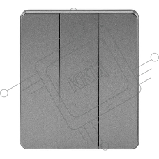 Выключатель Kranz ROUND 3 кл 10А с/у титан