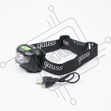 Фонарь налобный Gauss GFL405 черный 3Вт лам.:светодиод. (GF405)
