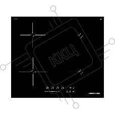 Варочная поверхность Kuppersberg ICI 607, High-Tech, индукция, 60 см, 4 зоны нагрева, 9 уровней мощности, inverter, таймер, пауза, Booster, слайдерное управление, черный