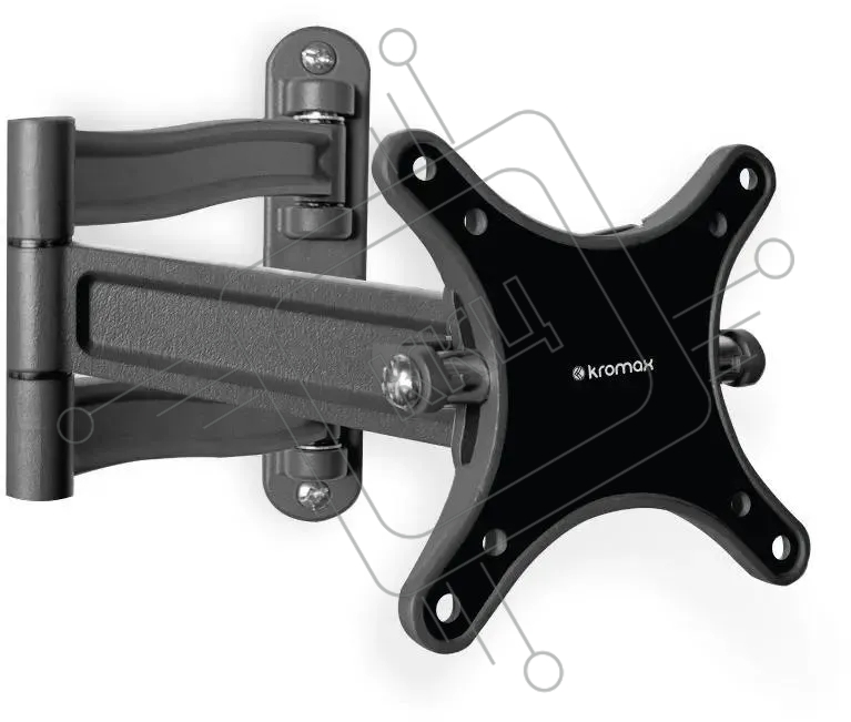 Кронштейн для телевизора Kromax TECHNO-1 темно-серый, 10"-26" макс. 15 кг, настенный, поворот и наклон