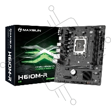 Материнская плата Maxsun Challenger H610M-R, LGA 1700, Intel H610, 2xDDR4, 3xSATA, 1xM.2, 1xPCIe 4.0 x16, 1xPCIe x1, 1xHDMI, 1xVGA, 1x 1Gb LAN, 2xUSB 3.2 Gen 1, 4xUSB 2.0, 3x3.5 мм, 5.1, mATX