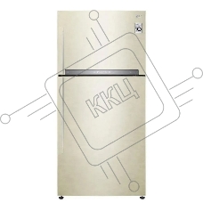 Холодильник LG GR-H802HEHL бежевый двухкамерный линейный инверторный 418/174л морозилка сверху,  No Frost