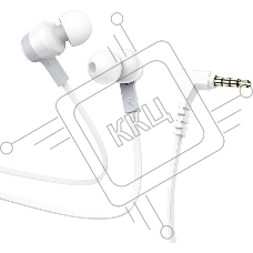 Наушники + микрофон HOCO M86/ Кнопка ответа/ 1.2м/ 3.5 mm jack/ White