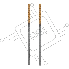 Сверло спиральное по металлу Denzel 2 x 49мм, Р6М5, Golden Tip, 2 шт.