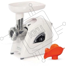 Мясорубка электрическая Аксион М42.01 белый, 1700 Вт, 2.0 кг/мин, реверс, защита от перегрузки, насадки - 4