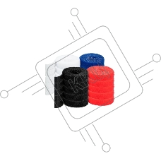 Рулон липучки Filum FL-CTR-15-1-RGB-20 ширина 15 мм, длина 1 м (комплект: 20 рул., по 5 рул. каждого цвета: синий, белый, красный, черный)