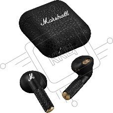 Гарнитура вкладыши Marshall Minor IV черный/золотистый беспроводные bluetooth в ушной раковине (MINOR IV BLACK)