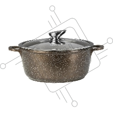 Кастрюля LARA LR02-205 Rio CHOCO 26х11,5см, 5 л, мрамор, капсулированное, индукц. дно, крышка