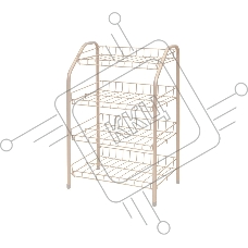 Этажерка НИКА ЭТ2/БЖ бежевый металлик, 4 полки