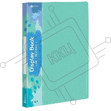 Папка с 10 прозр.вклад. Бюрократ Pastel PAST10GRN A4 пластик 0.5мм торц.карм с бум. встав мятный