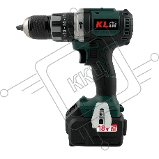 Профессиональный ударный бесщеточный шуруповерт KLPRO KLDM18BH-50 (18В, Li-ion-2шт, 5.0А·ч, 70Нм, 23-ступени к/м, подсветка,ЗУ-4А, в кейсе)