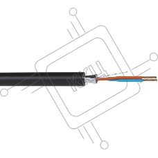 Кабель балансный микрофонный Wize WMC2450FL 50 м, 24 AWG, FRNC/LSZH, 0.2 мм2, диаметр 3.7мм, экран, медь 25 x 0.1 мм, черный, бухта