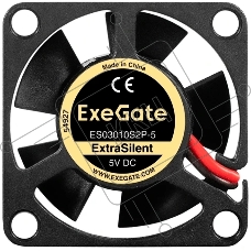 Вентилятор корпусной ExeGate ExtraSilent ES03010S2P-5, 30 мм, 8000 об/мин, 18 дБ, 2-pin, без подсветки