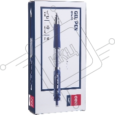 Набор ручек гелевых Deli Mate EQ10430-P автоматическая, прозрачный/синий, d=0.5мм, синие чернила, коробка картонная (12шт)