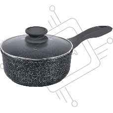 Ковш Maunfeld GRETA MF18GRTT01SP из литого алюминия со стеклянной крышкой, 18 см, 1,6 л