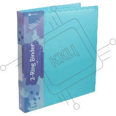 Папка на 2-х кольцах Бюрократ Pastel PAST0812/2RBLUE A4 пластик 0.5мм кор.27мм торц.карм с бум. встав голубой