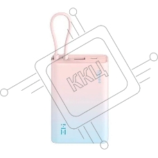Внешний аккумулятор ZMI 10000mAh Powerbank with build-in Charging Cable color P17 розовый