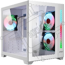 Компьютерный корпус Ginzzu V450 RGb белый CRC6 FAN12CM RGb*3