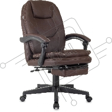 Кресло руководителя Бюрократ CH-868N-BF коричневый, эко.кожа, крестов. пластик, подст. для ног