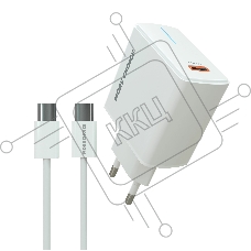Зарядное устройство MORE CHOICE (4610196408915) NC60a 1USB-C 3.0A PD 20W быстрая зарядка для Type-C, белый