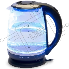 Чайник электрический Galaxy Line GL 0559, черный, стекло, 2200 Вт, 2 л