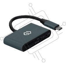 Кард-ридер Digma CR-СA2512-G/темно-серый/SD/TF/micro-SD/USB Type-C/алюминий