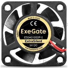 Вентилятор корпусной ExeGate ExtraSilent ES04010S2P-5, 40 мм, 4000 об/мин, 19 дБ, 2-pin, без подсветки