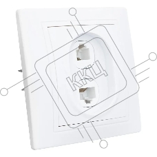 Розетка телефонная RJ11 + компьютерная RJ45 скрытой установки IP20, белая 