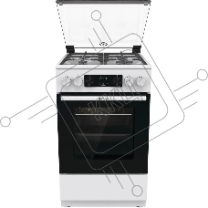 Плита Газовая Gorenje GGI5C22WF, газовая духовка, стеклянная крышка, чугун, белый