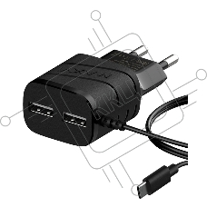 Сетевое зарядное устройство Maxvi TCM-202TB, 2xUSB, 5V, 2A, Type-C