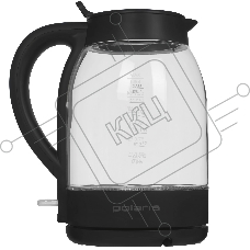 Чайник электрический Polaris PWK-1797-СGL, 2200вт, 1,8л, стекло, черный
